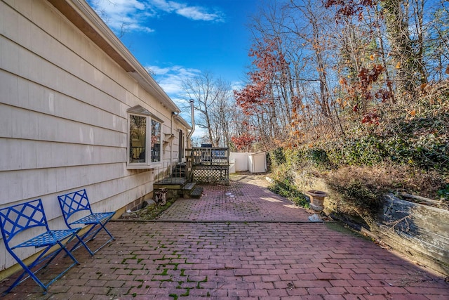 view of patio / terrace with a wooden deck