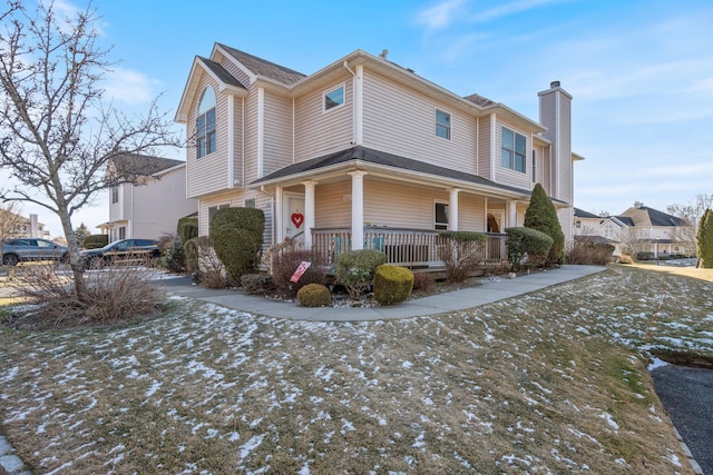 view of home's exterior with a porch