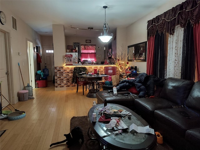 living room featuring hardwood / wood-style floors