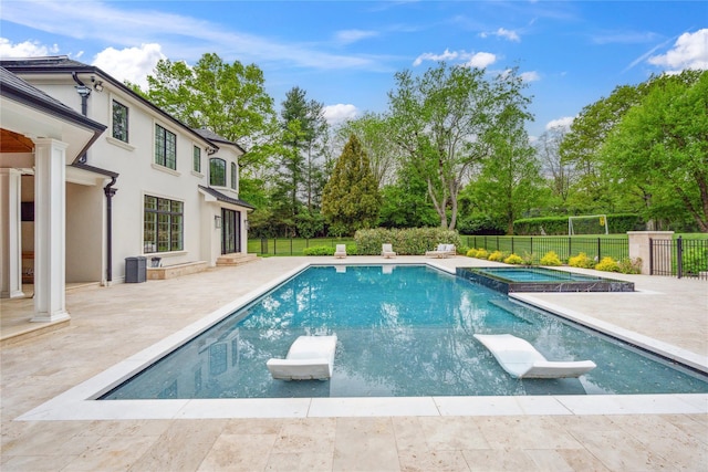 25 Longridge Ln, Old Brookville, NY 11545 - view of pool featuring a patio, a fenced backyard, and view of scattered trees