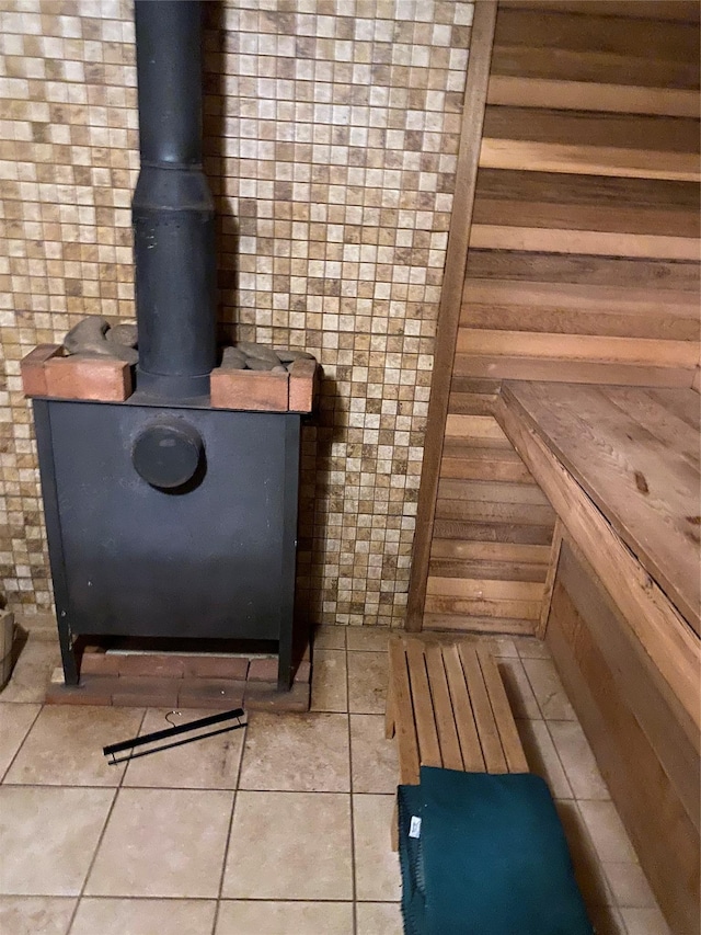 details with a wood stove