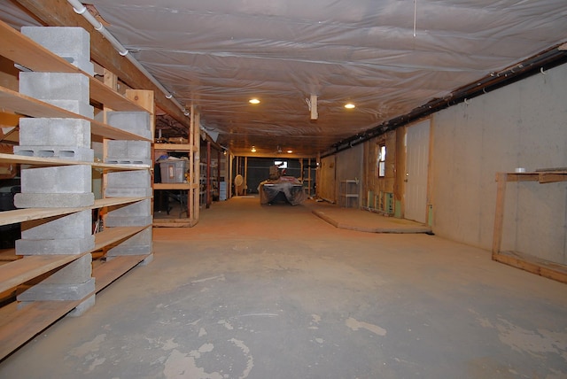 view of unfinished below grade area