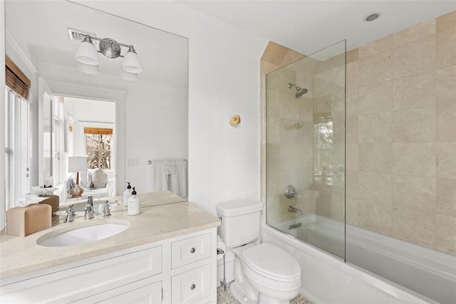 158 Norris Ln, Bridgehampton, NY 11932 - full bathroom with enclosed tub / shower combo, vanity, and toilet