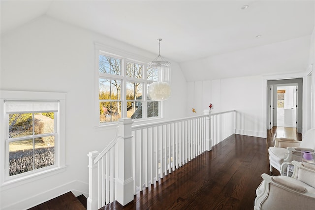 158 Norris Ln, Bridgehampton, NY 11932 - hall featuring hardwood / wood-style flooring, vaulted ceiling, and plenty of natural light