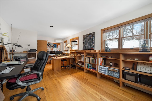 office with light wood finished floors