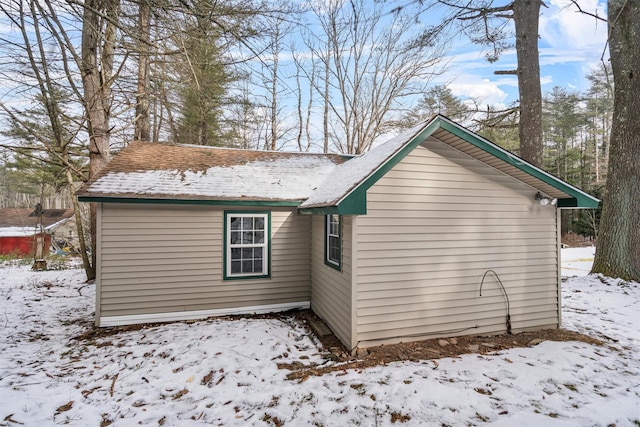 view of snowy exterior