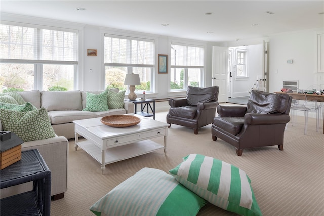 500 Hardscrabble Rd, Briarcliff Manor, NY 10510 - living area with recessed lighting, ornamental molding, and light carpet