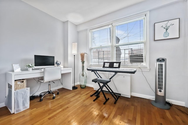 office featuring light hardwood / wood-style flooring