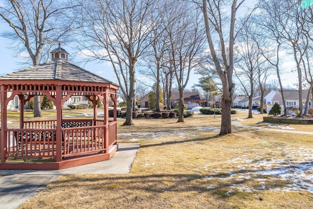 view of yard with a gazebo