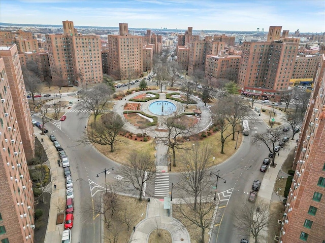 aerial view featuring a city view