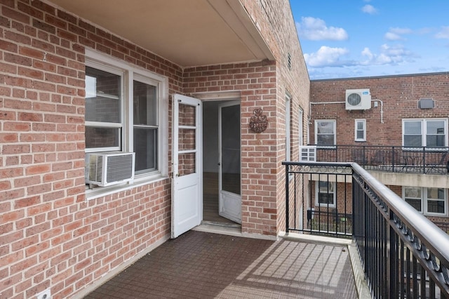 balcony featuring ac unit and cooling unit