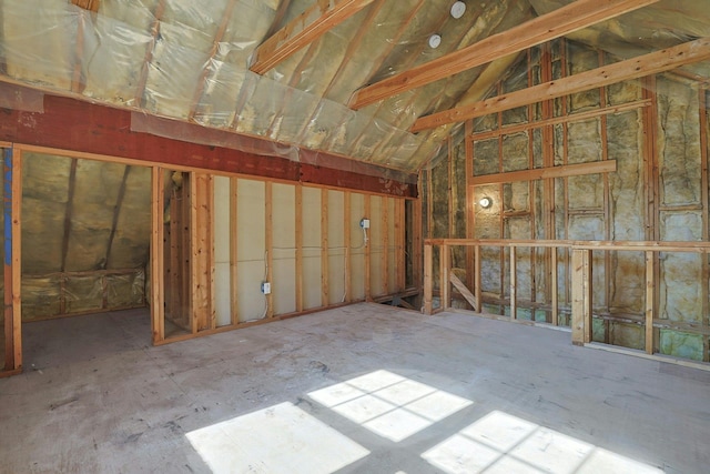 misc room featuring lofted ceiling