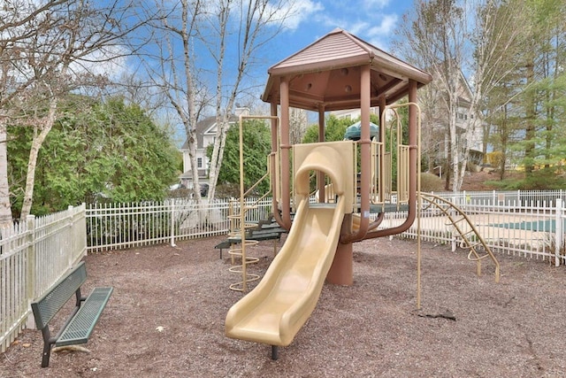 community play area featuring fence