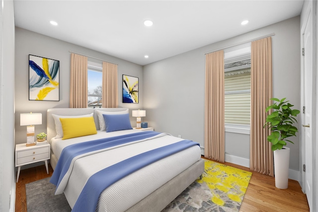 bedroom featuring light hardwood / wood-style floors