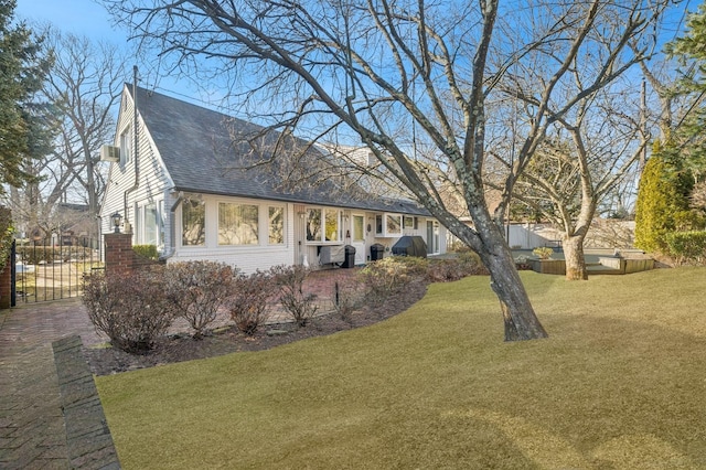 exterior space with a lawn