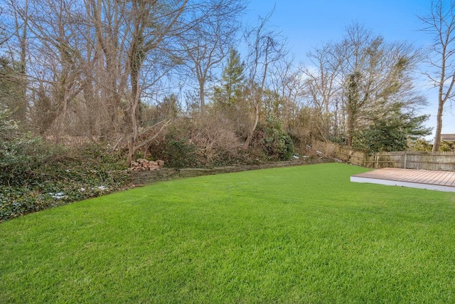 view of yard with fence