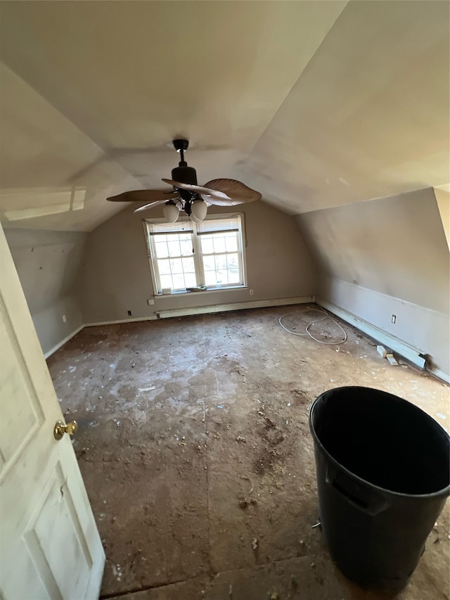 additional living space with vaulted ceiling