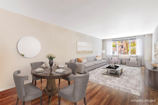 living room featuring hardwood / wood-style floors