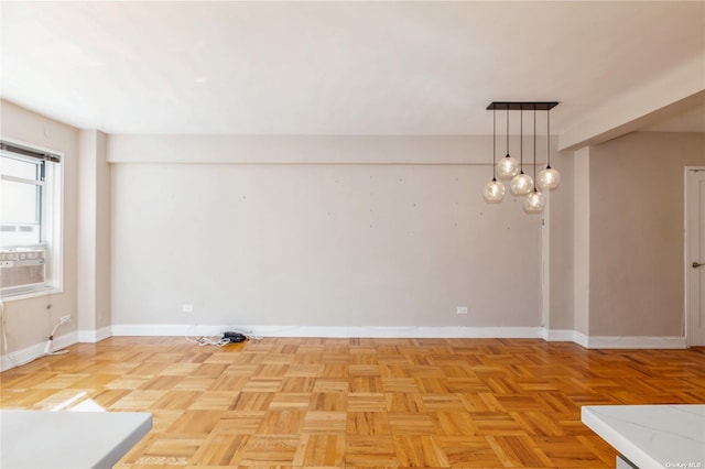 empty room featuring light parquet floors