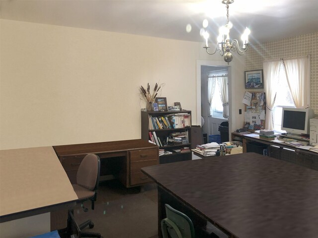 285 Shew Hollow Rd, Call Listing Agent, NY 12093 - office space featuring a chandelier and carpet floors