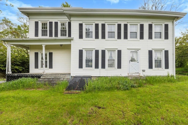 285 Shew Hollow Rd, Call Listing Agent, NY 12093 - view of front of house featuring a front lawn and covered porch