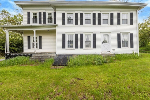 285 Shew Hollow Rd, Call Listing Agent, NY 12093 - view of front of home featuring a front lawn and covered porch
