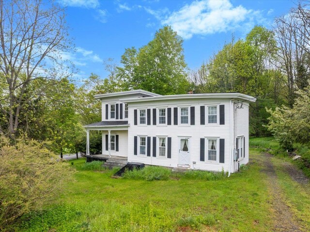 285 Shew Hollow Rd, Call Listing Agent, NY 12093 - view of front of home with a front yard and a chimney