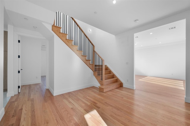 interior space with hardwood / wood-style floors