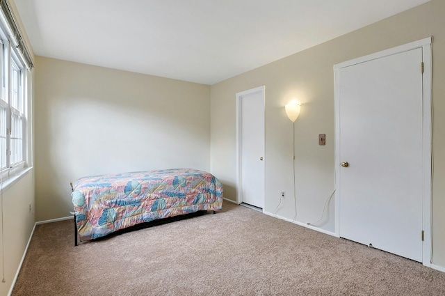 bedroom featuring carpet