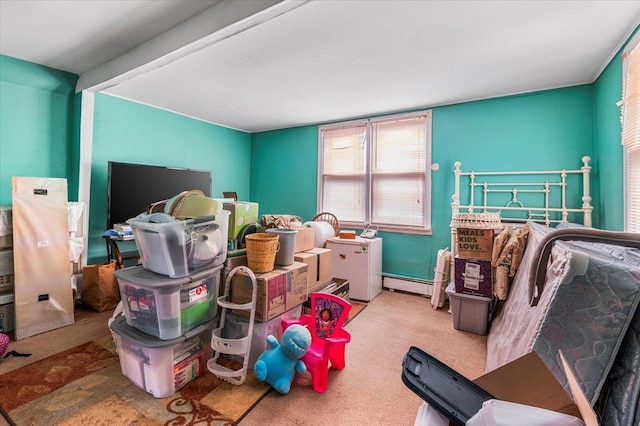 storage room with a baseboard radiator
