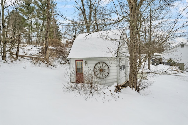 view of snow covered structure