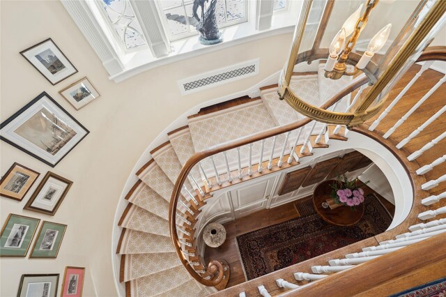 133AKA139 Hampshire Rd, Bronxville, NY 10708 - stairway featuring a high ceiling