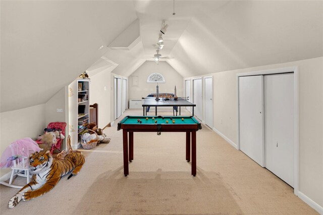 133AKA139 Hampshire Rd, Bronxville, NY 10708 - playroom with lofted ceiling, carpet floors, and baseboards