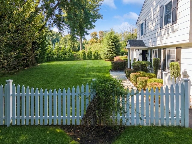 view of yard with fence