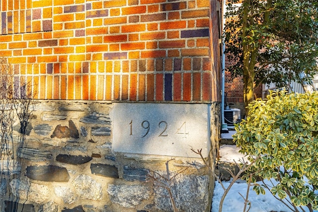 exterior details with central air condition unit