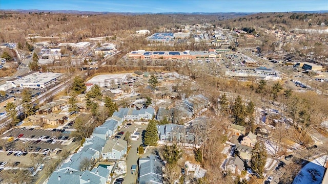 birds eye view of property with a residential view