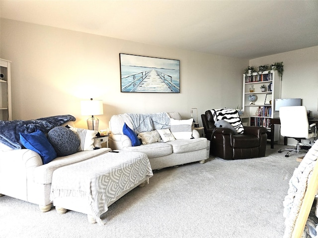 view of carpeted living area