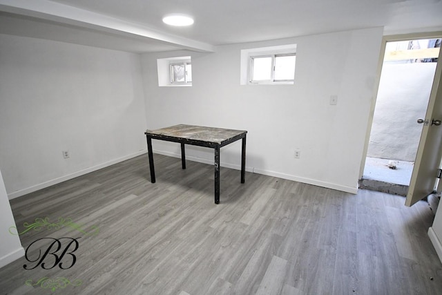 office space featuring hardwood / wood-style floors