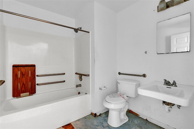 full bathroom featuring sink, toilet, and shower / bathing tub combination