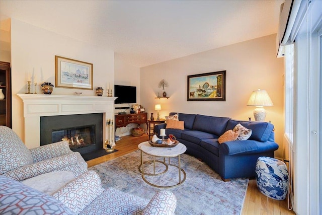 living room featuring light hardwood / wood-style floors