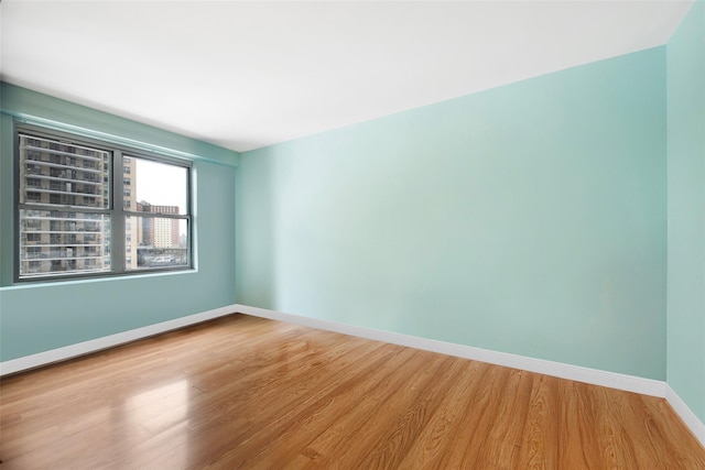 spare room featuring wood-type flooring