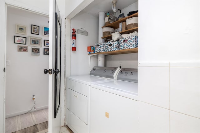 laundry room featuring washer and dryer