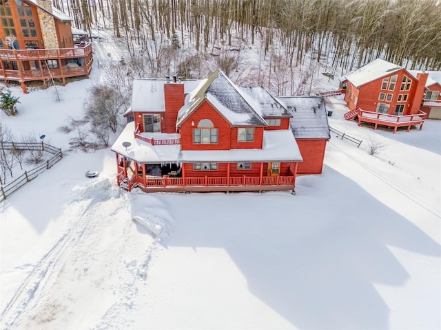 view of snowy aerial view