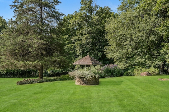 view of yard featuring a gazebo