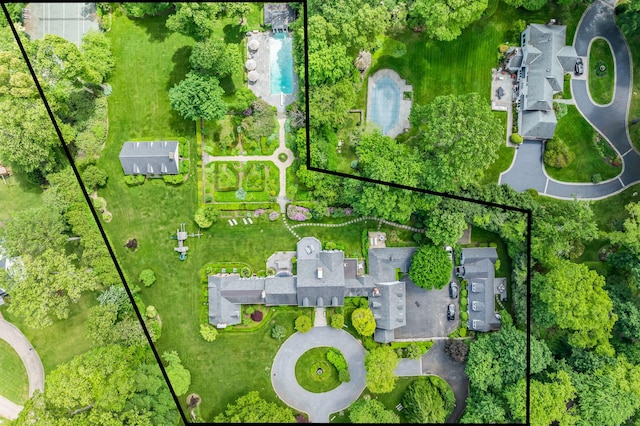 8 Stonegate Ln, Old Brookville, NY 11545 - aerial view of property and surrounding area with property boundaries highlighted