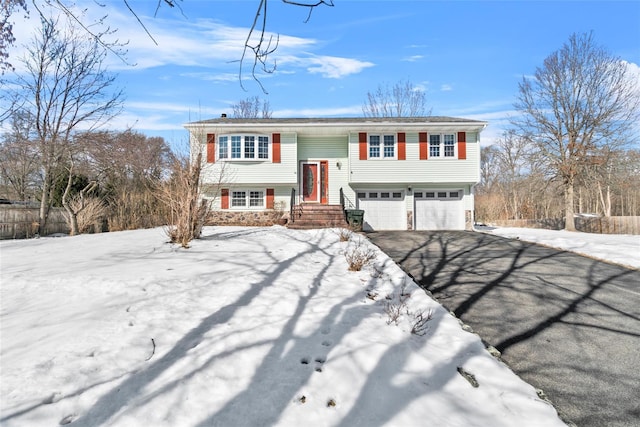 bi-level home with a garage