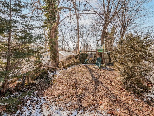 view of yard featuring a playground