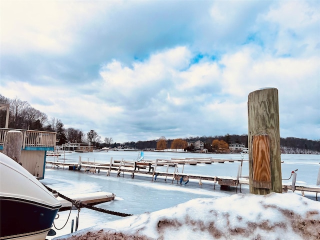 view of dock area