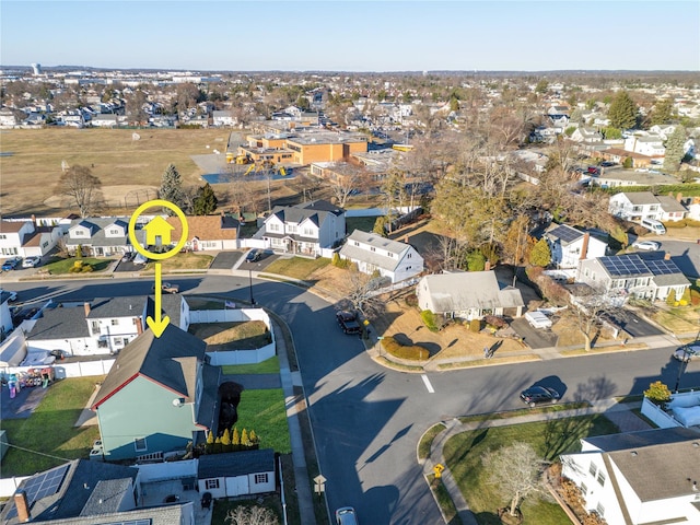 aerial view featuring a residential view