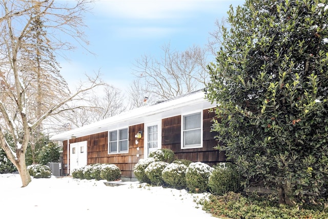 view of front of home with cooling unit